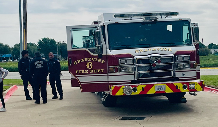 Grapevine Fire Department truck in parking lot