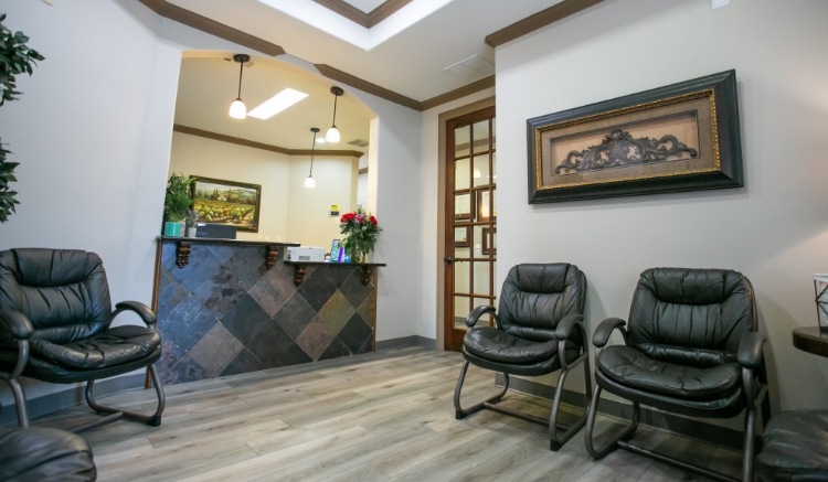 Waiting area of dental office